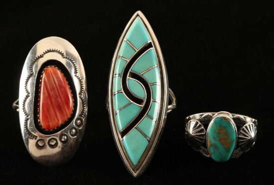 Lot of 3 Sterling Silver Rings