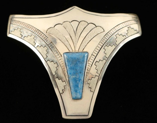 Sterling Silver & Turquoise Collar Clip