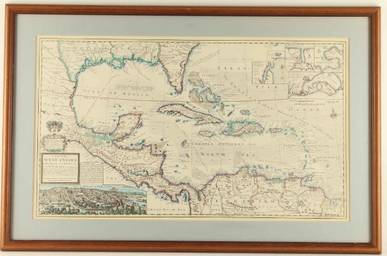 Map of Trade Winds of the West Indies Print