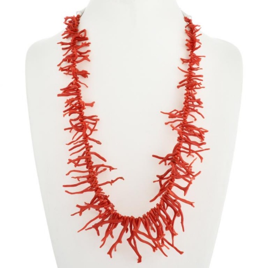 Navajo Mediterranean Branch Coral Necklace