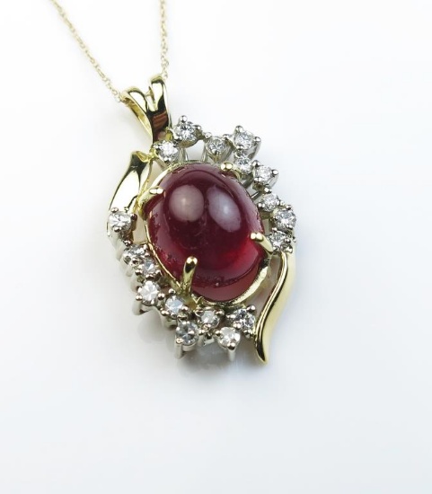 Elegant Vintage 8.20 carat Cabochon Ruby