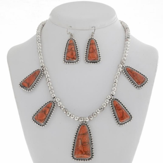 Apple Coral Silver Native American