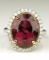 Beautiful Pink Tourmaline and Diamond Ring