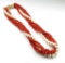 High Quality Pearl and Red Coral Necklace