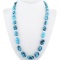 Natural Turquoise Nugget Silver Bead Necklace
