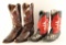 Lot of 4 Pairs of Cowboy Boots