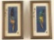 Lot of 2 Framed Oil Painted Feathers