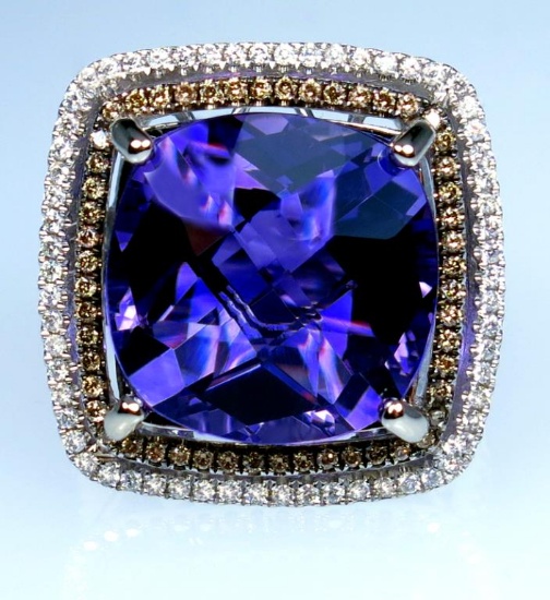 Exciting 12.30 carat Amethyst and Diamond Ring