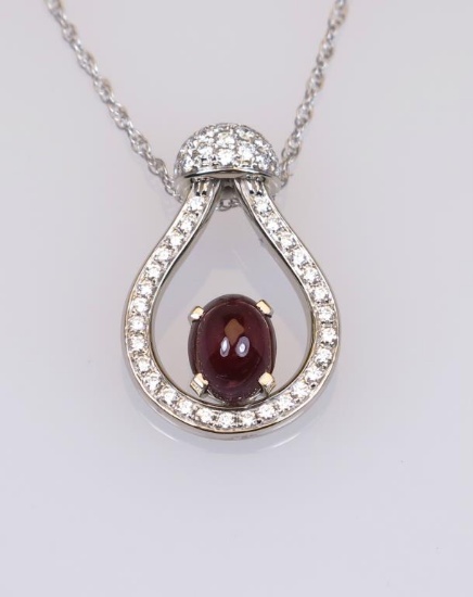 Exquisite High Quality Ruby and Diamond Pendant