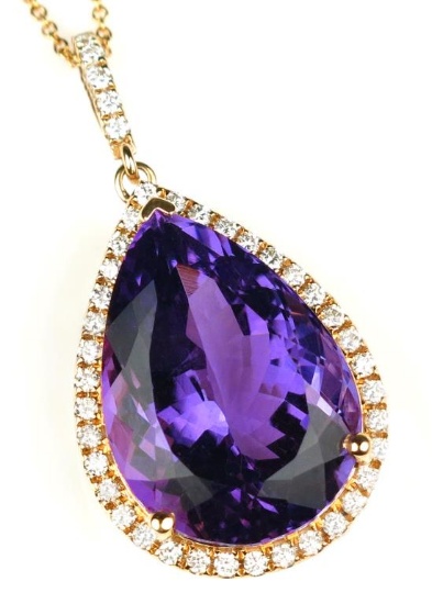 Fantastic Amethyst and Diamond Pendant