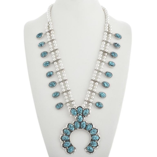 Spiderweb Turquoise Squash Blossom