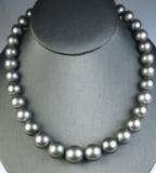 Luxurious Strand of Large Silver Tahitian