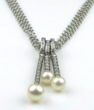 Elegant Pearl and Diamond Necklace