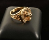 Unisex Horseshoe Diamond Ring