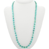 Sleeping Beauty Turquoise Silver Bead Necklace