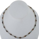 Navajo Inlaid Opal Sterling Silver Link Necklace
