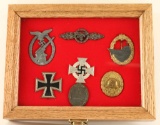 Cased German WWII Military Medal & Badge Group