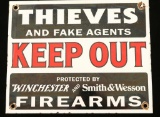 Winchester And Smith & Wesson Keep Out Sign