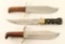Lot of 3 Bowie Knives