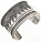 Vintage Navajo Spiderweb Turquoise Silver Cuff