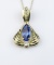 Striking Fine Tanzanite and Diamond Pendant