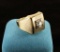 Mens Square Diamond Ring