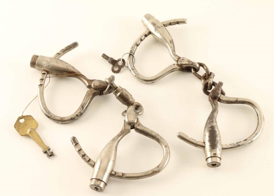 Lot of 2 Antique Handcuffs