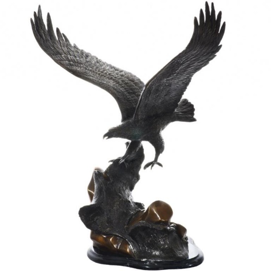 Large Vintage Eagle Bronze Sculpture
