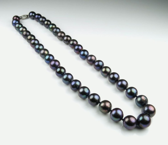 Elegant Strand of Black Pearls