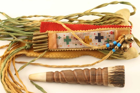 Horn Indian Pipe & Bag