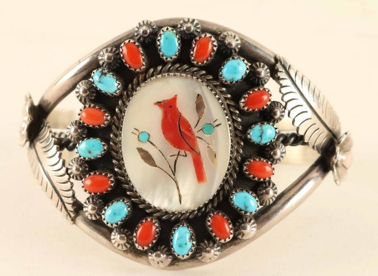 Zuni Inlaid Cuff Bracelet