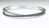 Stunning Black and White Diamond Bangle