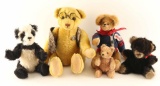 Lot of 5 Vintage Collectable Teddy Bears