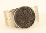 Navajo Cuff with Silver 1922 Peace Dollar