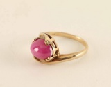 Gold & Pink Star Sapphire Ring