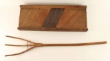 Antique Cabbage Cutter & Antique Hay Fork