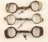 Lot of 3 Handcuffs