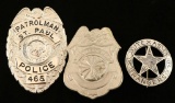 Lot of 3 Badges, Police, Fire & Ranger
