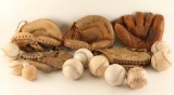 Lot of Baseball Mitts & Balls