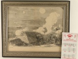 Antique Print of Fort Moultrie