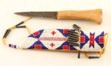 Sioux Beaded Knife Sheath & Knife