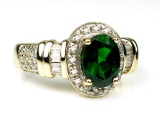 Irresistible Green Tourmaline and Diamond Ring
