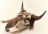 Painted Buffalo Skull