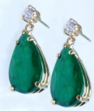 Glamorous 16.79 carat Emerald & Diamond Earrings