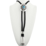 Turquoise Nugget Overlaid Sterling Bolo