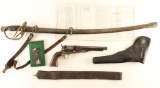 Civil War Set w/ Inscribed 1860 Army Colt