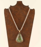 Navajo Green Turquoise Gold Pendant