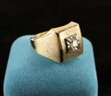 Mens Square Diamond Ring