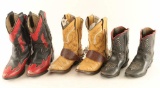 Lot of 3 Kids Cowboy Boots