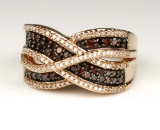 Gorgeous Rich Red and White Diamond Ring